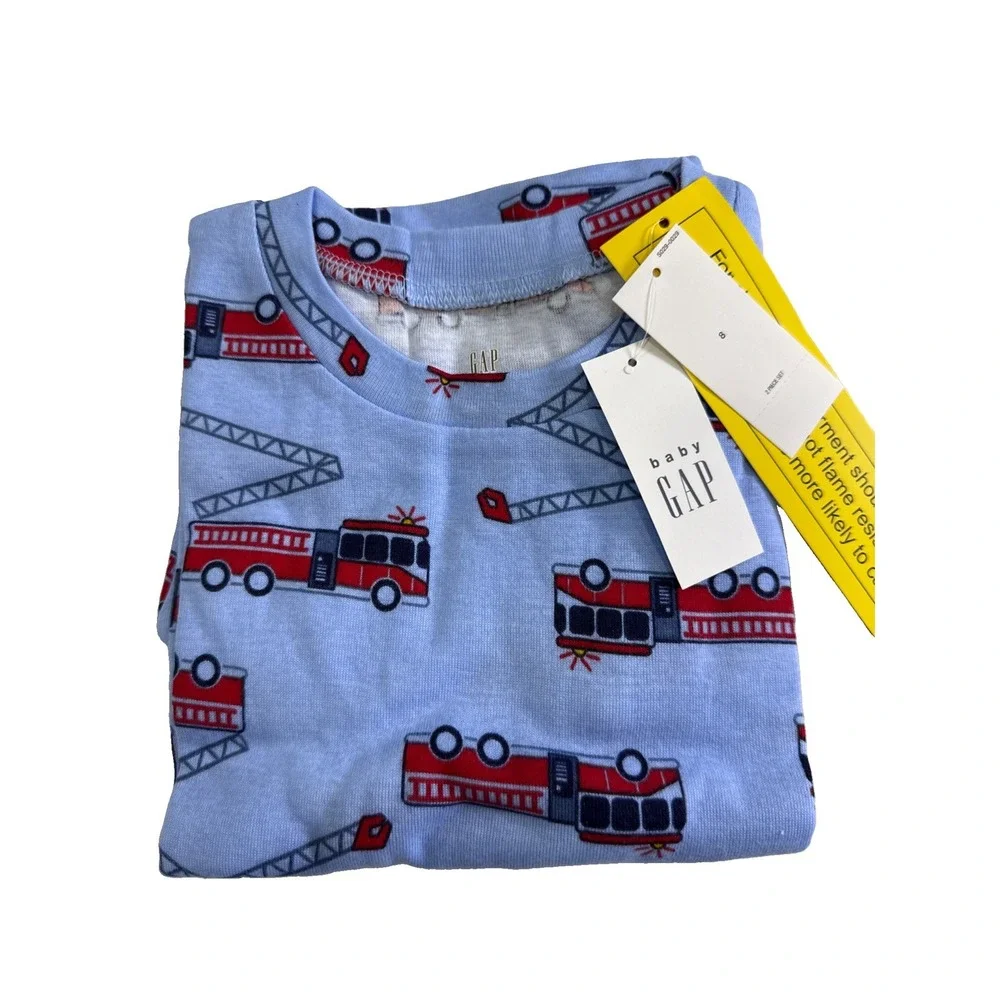 BABY GAP Fire Truck PJ'S pajamas sleepwear Short Sleeve and Bottoms NWT